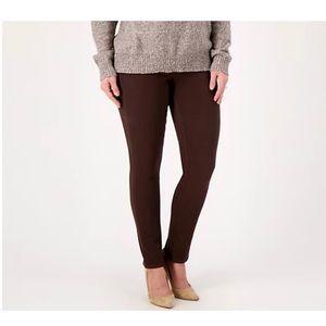 NWOT Belle by Kim Gravel (QVC) chocolate brown, stretchy, skinny jeans 26W